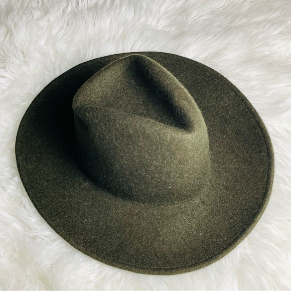 NWT Universal Thread Adjustable Fedora Wool Western Bohemian Wide Brim Green Hat - Picture 2 of 7